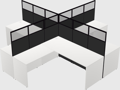 Shared l-shaped cubicles