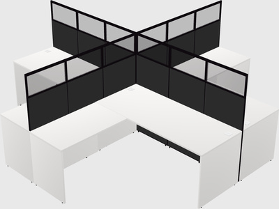 Shared l-shaped cubicles