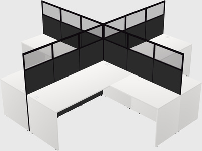 Shared l-shaped cubicles