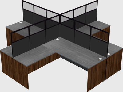 Shared l-shaped cubicles