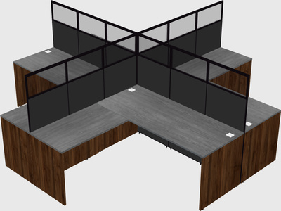 Shared l-shaped cubicles
