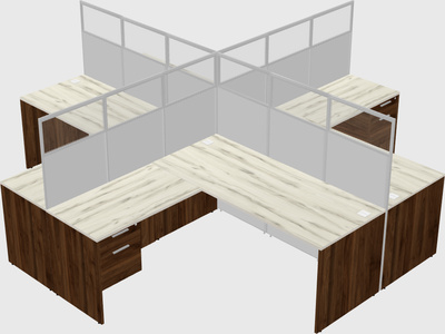 Shared l-shaped cubicles