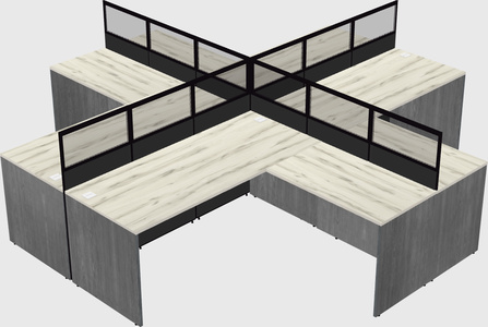 Shared l-shaped cubicles