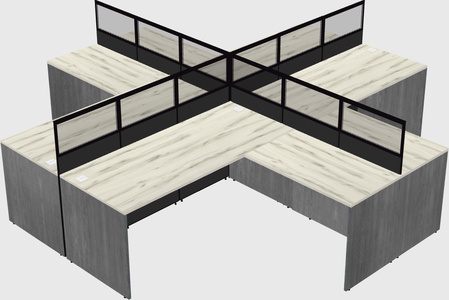 Shared l-shaped cubicles