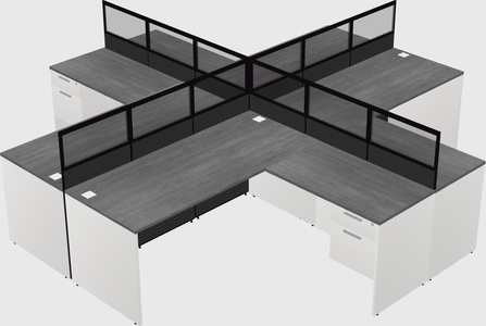 Shared l-shaped cubicles