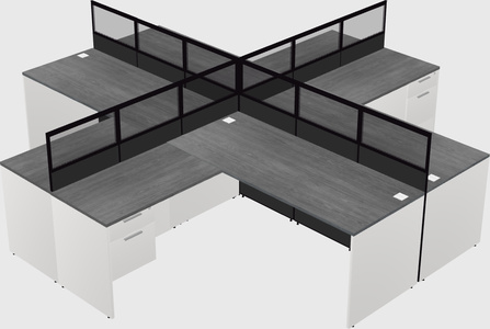 Shared l-shaped cubicles