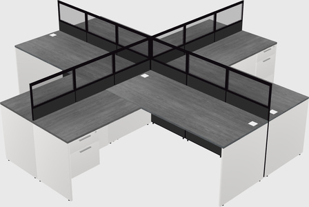 Shared l-shaped cubicles