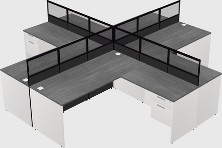 Shared l-shaped cubicles