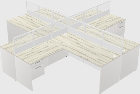 Shared l-shaped cubicles