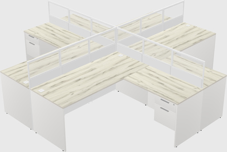 Shared l-shaped cubicles