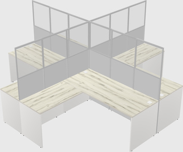 Shared l-shaped cubicles