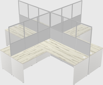 Shared l-shaped cubicles