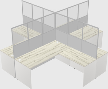 Shared l-shaped cubicles