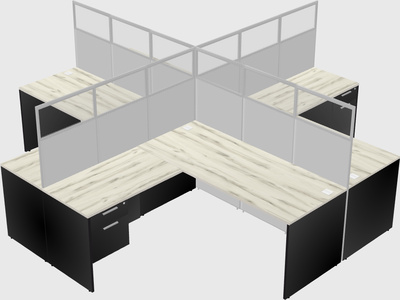 Shared l-shaped cubicles