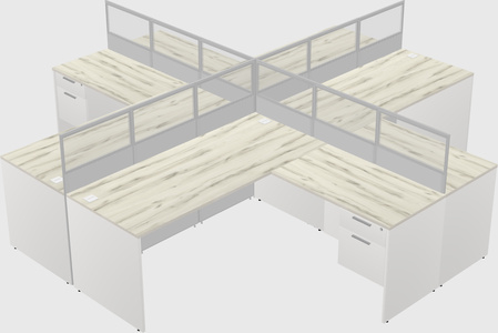 Shared l-shaped cubicles