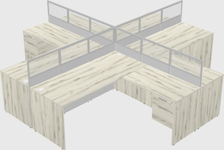 Shared l-shaped cubicles
