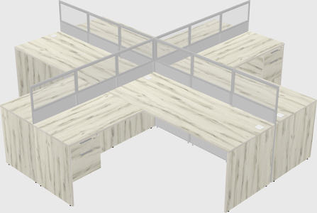 Shared l-shaped cubicles