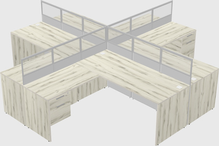 Shared l-shaped cubicles