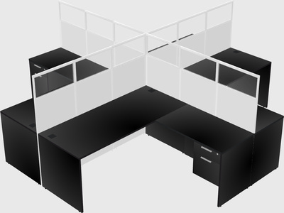 Shared l-shaped cubicles