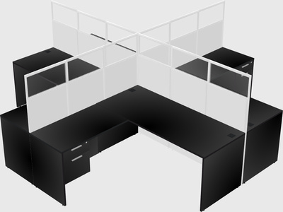 Shared l-shaped cubicles