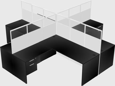 Shared l-shaped cubicles
