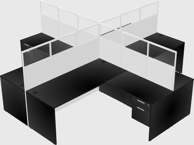 Shared l-shaped cubicles