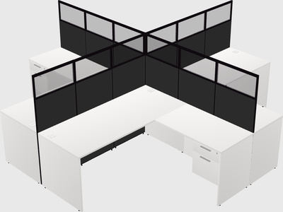 Shared l-shaped cubicles