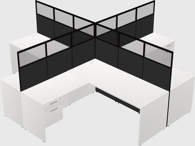 Shared l-shaped cubicles