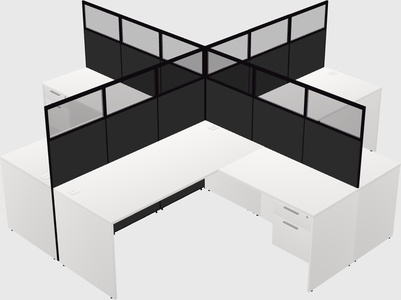 Shared l-shaped cubicles