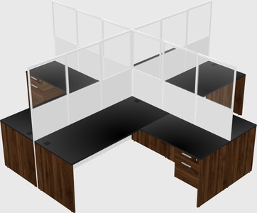 Shared l-shaped cubicles