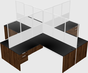 Shared l-shaped cubicles