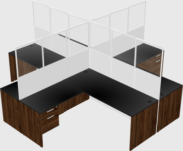 Shared l-shaped cubicles