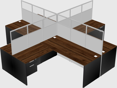 Shared l-shaped cubicles