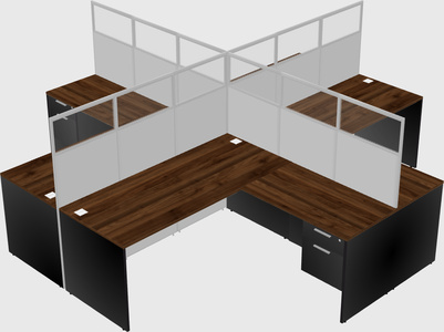Shared l-shaped cubicles