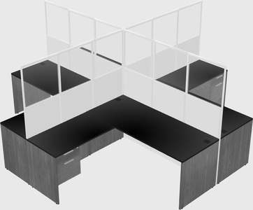 Shared l-shaped cubicles