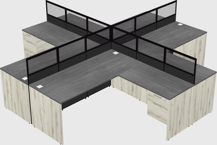 Shared l-shaped cubicles