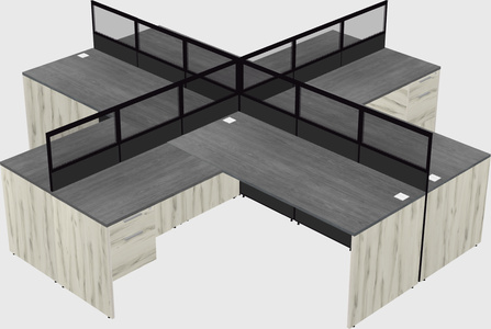 Shared l-shaped cubicles