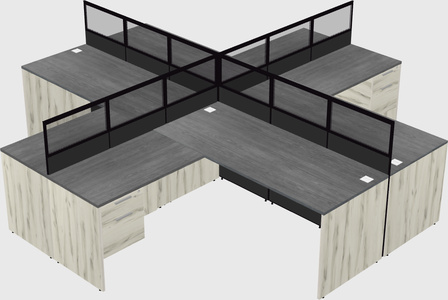 Shared l-shaped cubicles