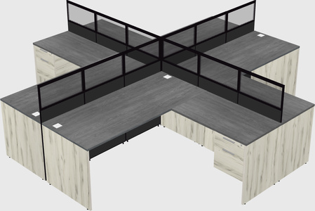 Shared l-shaped cubicles