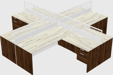 Shared l-shaped cubicles