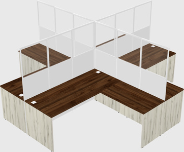 Shared l-shaped cubicles