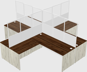 Shared l-shaped cubicles