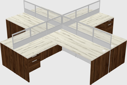 Shared l-shaped cubicles