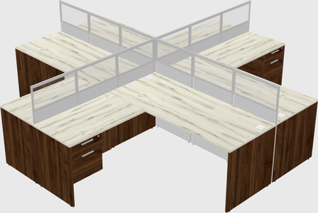 Shared l-shaped cubicles