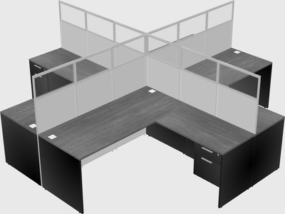Shared l-shaped cubicles