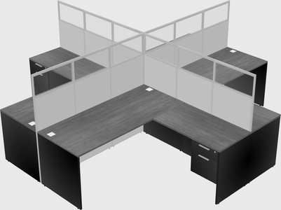 Shared l-shaped cubicles