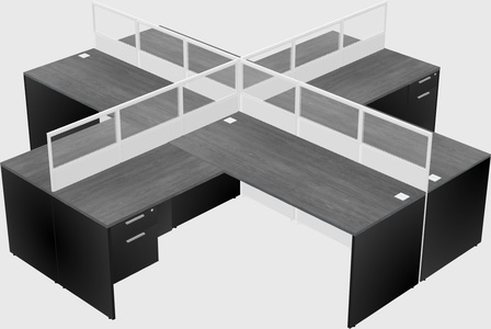 Shared l-shaped cubicles
