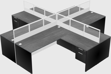 Shared l-shaped cubicles