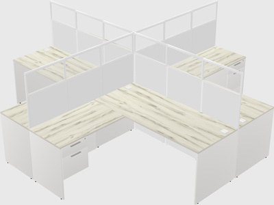 Shared l-shaped cubicles