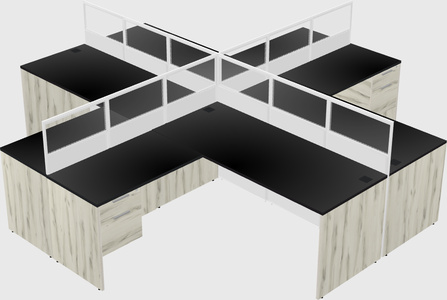 Shared l-shaped cubicles